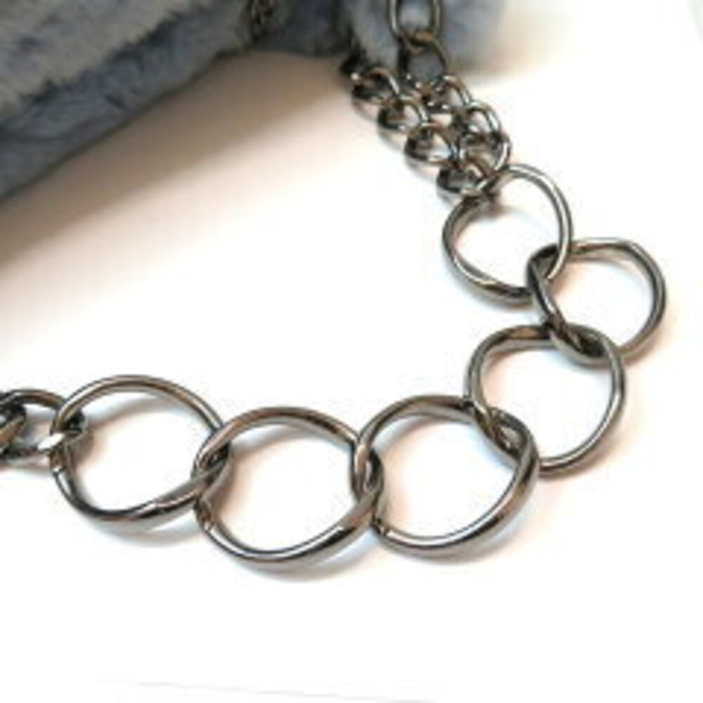 Chanel Chain Shoulder Handbag Rabbit Fur Blue - Picture 4 of 6